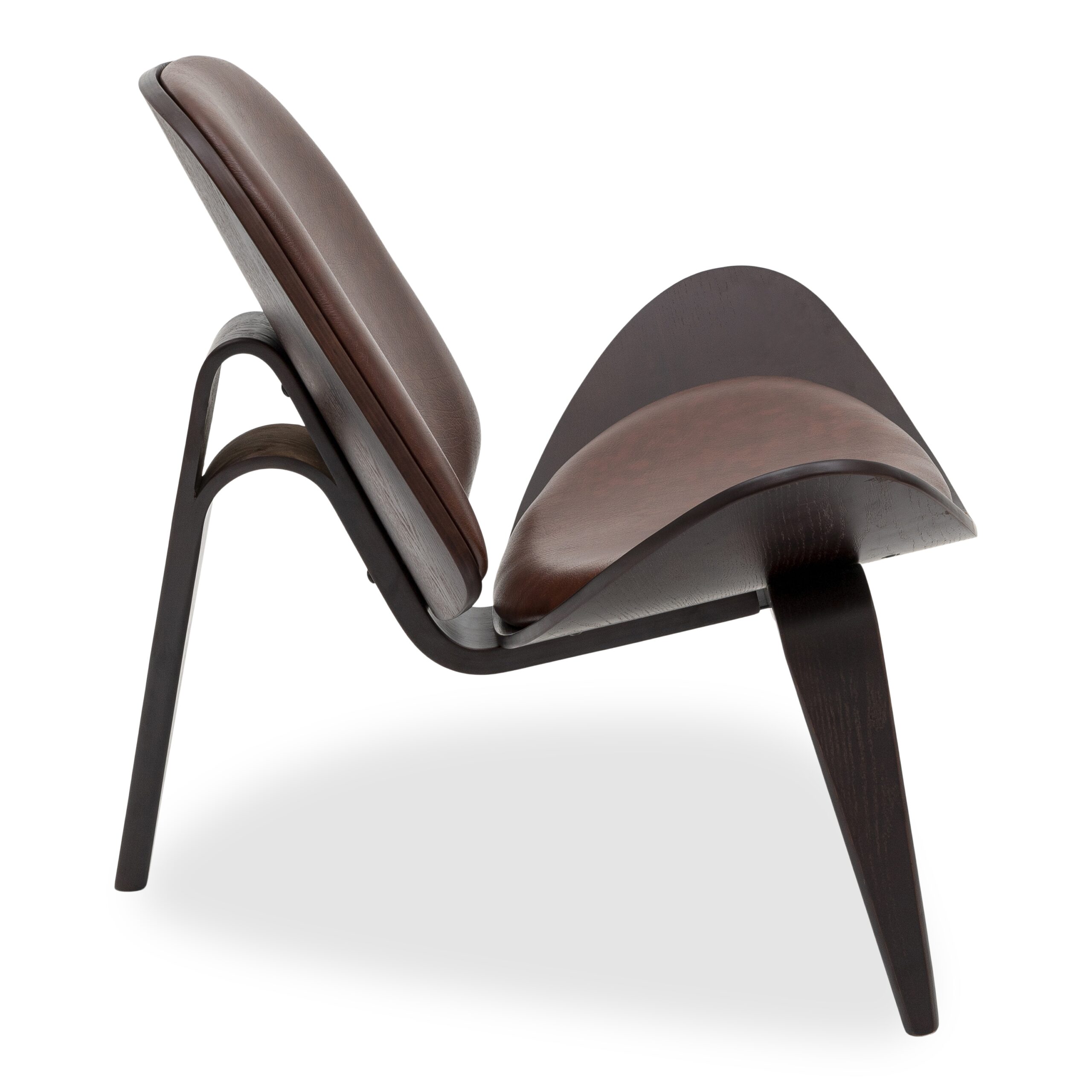 Tatum Walnut Veneer Accent Chair with PVC Upholstery - Image 3