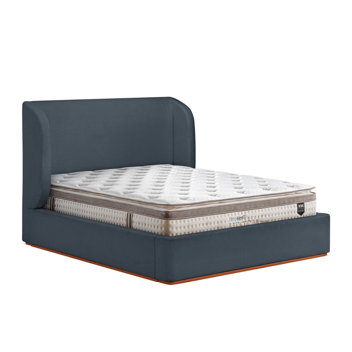 Rosaura Wabi-Sabi Boucle Fabric Bed Frame - Image 2