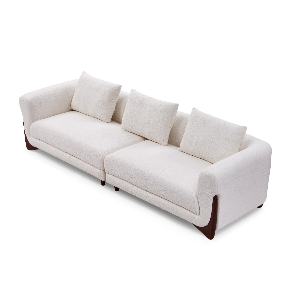 Gwenyth 4-Seater Sherpa Fabric Sofa - Image 3