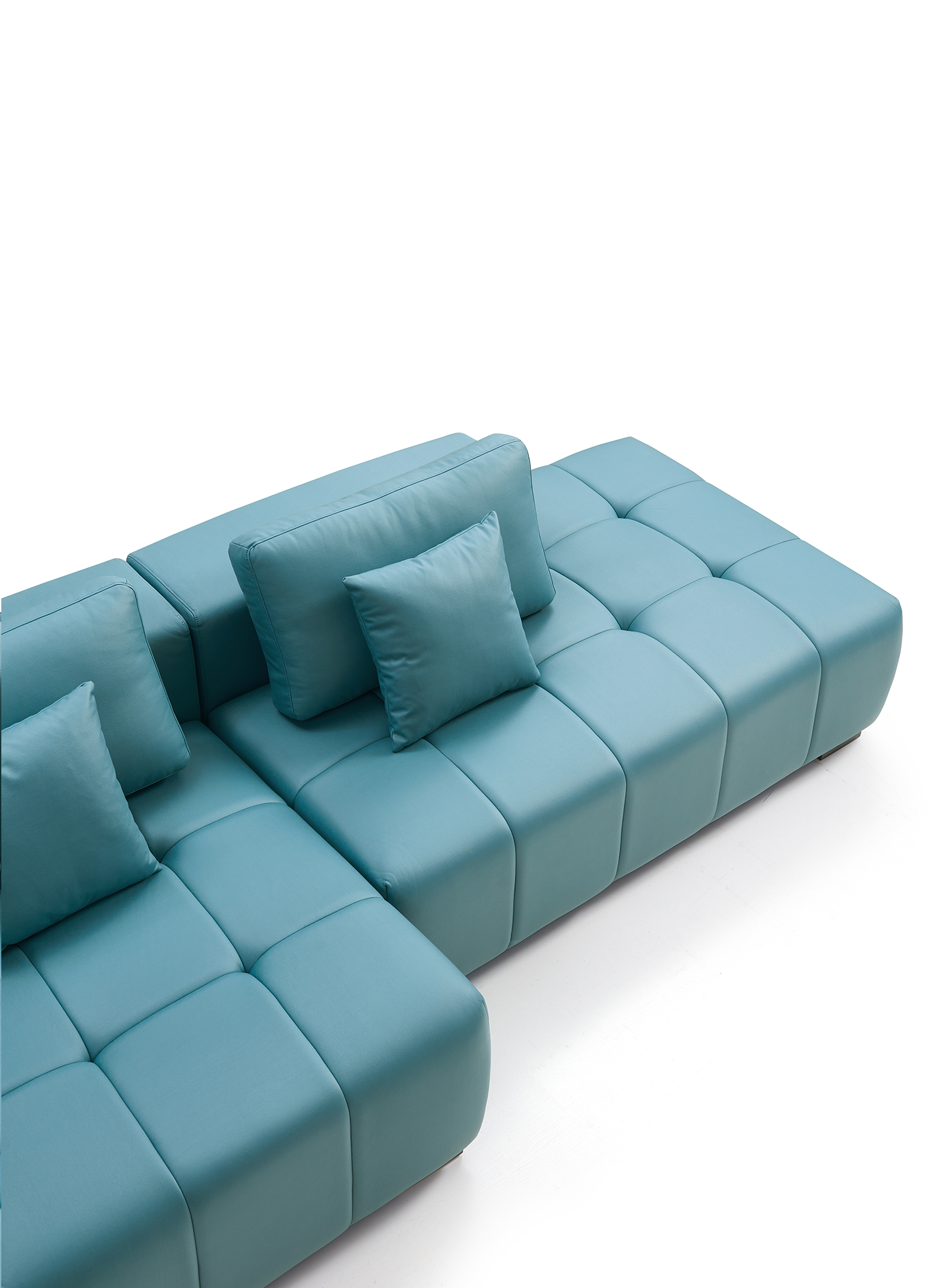 Woolcott L-Shape Sofa – Blue Green - Image 7