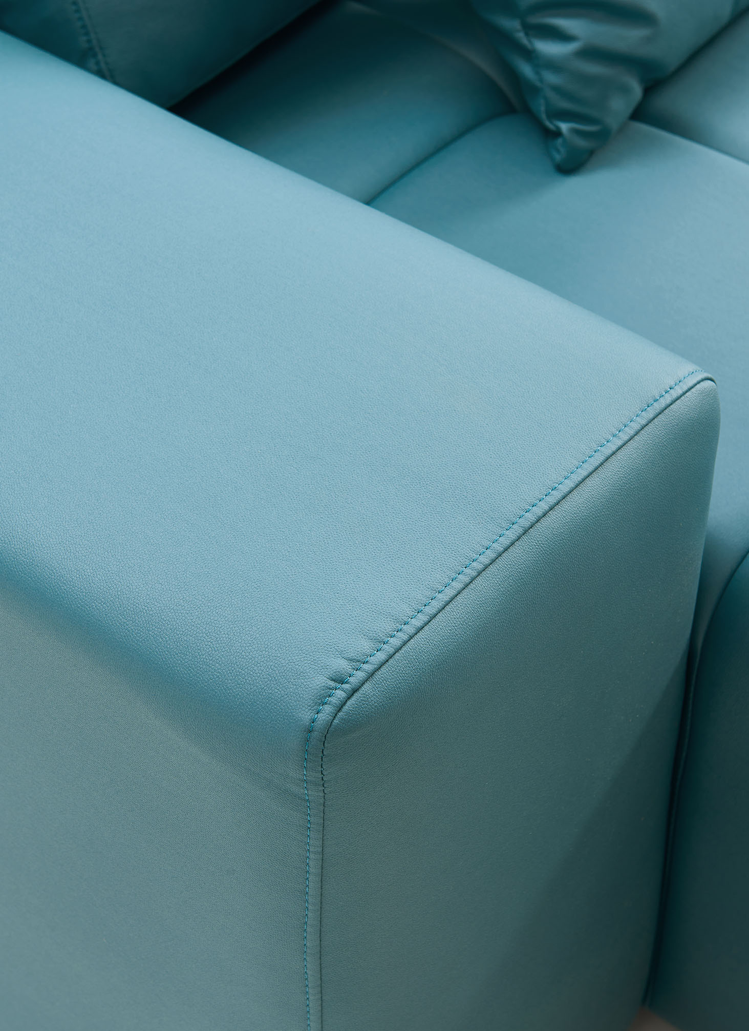Woolcott L-Shape Sofa – Blue Green - Image 6