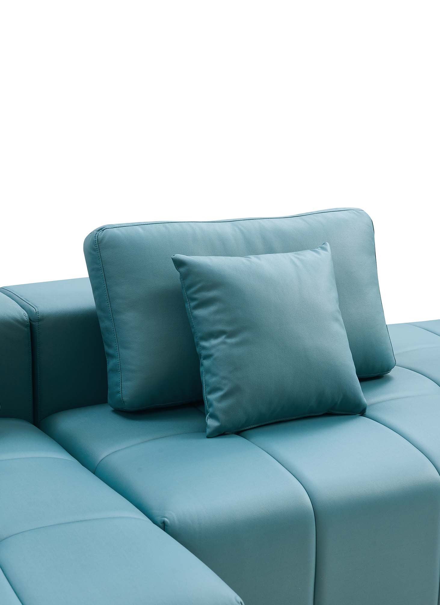 Woolcott L-Shape Sofa – Blue Green - Image 5