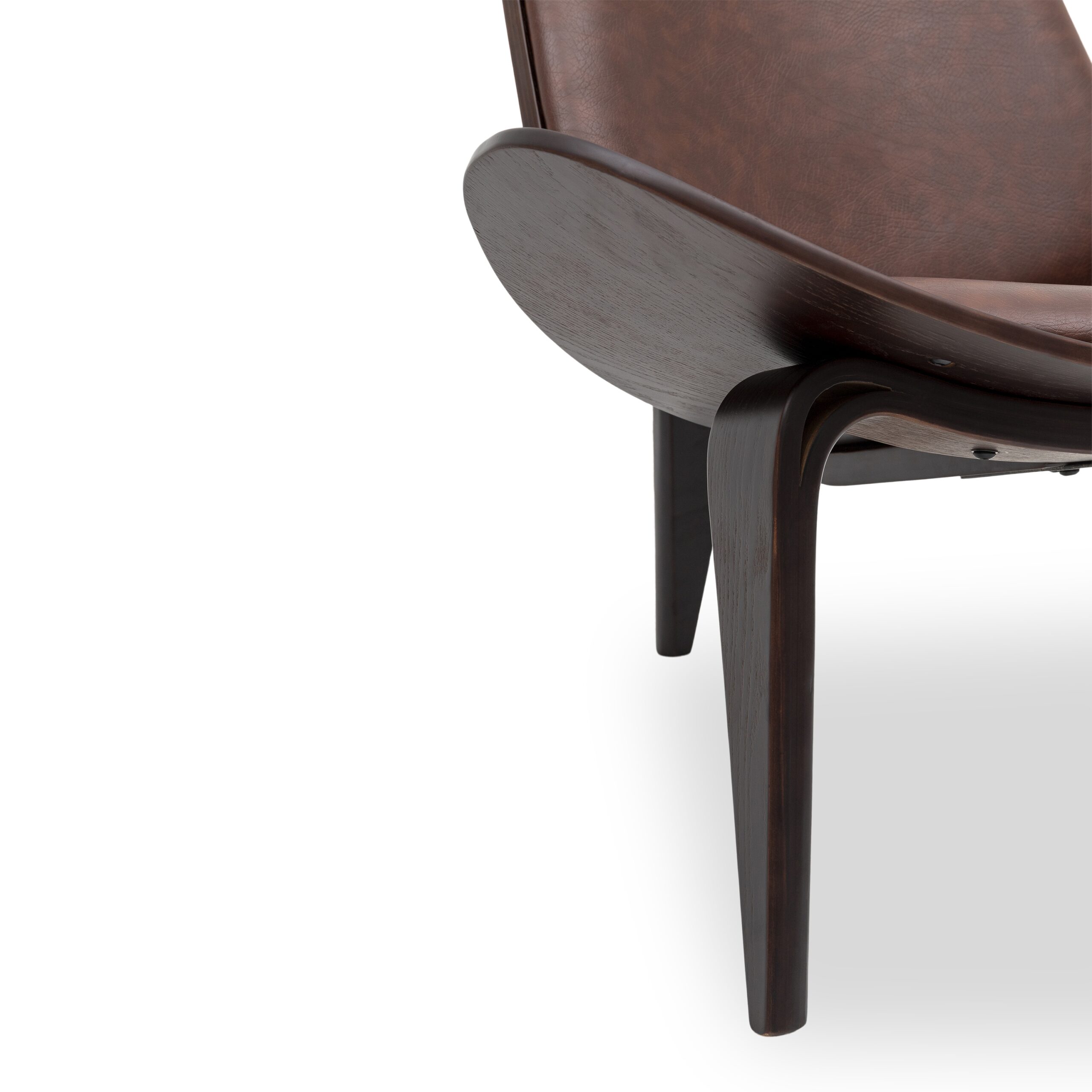 Tatum Walnut Veneer Accent Chair with PVC Upholstery - Image 7