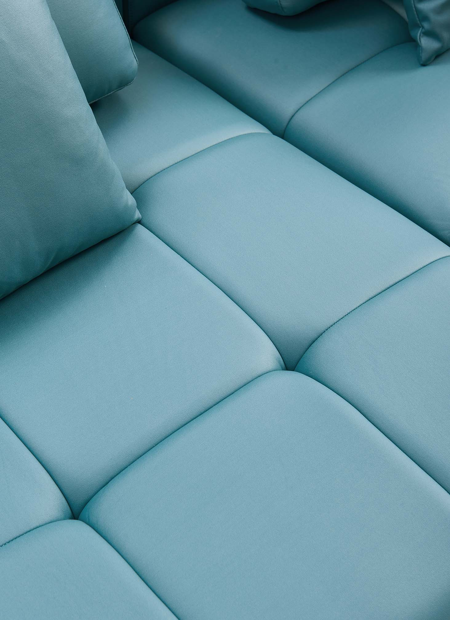 Woolcott L-Shape Sofa – Blue Green - Image 4