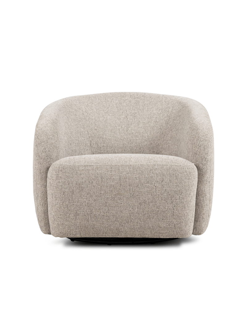 Elowen Curved Swivel Armchair – Boucle Fabric - Image 8