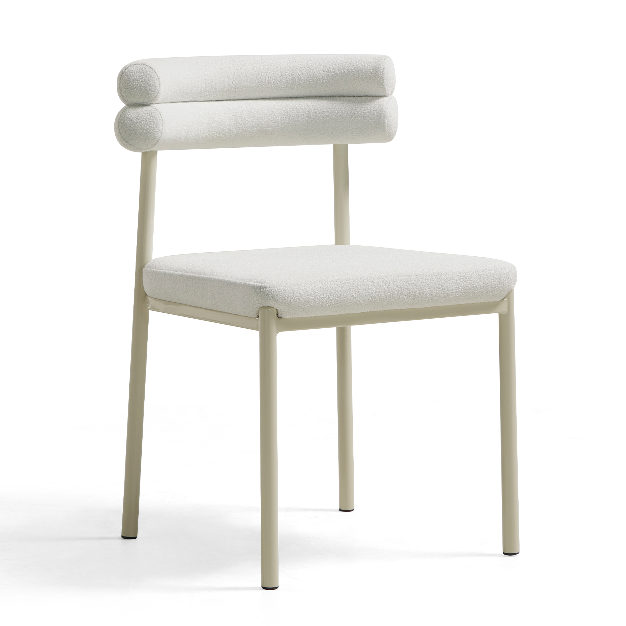 Aludra Sherpa Fleece Dining Chair – White - Image 2
