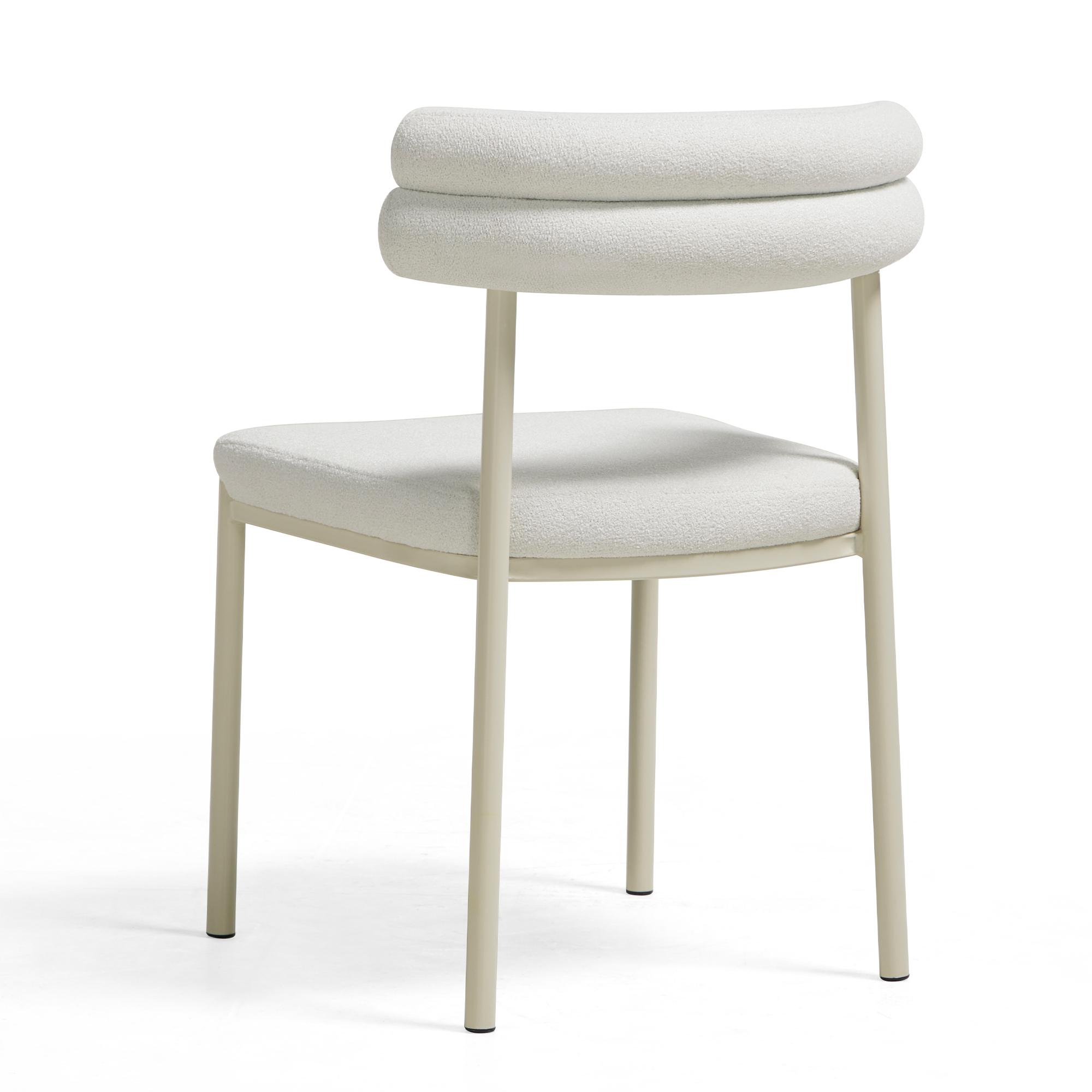 Aludra Sherpa Fleece Dining Chair – White - Image 4