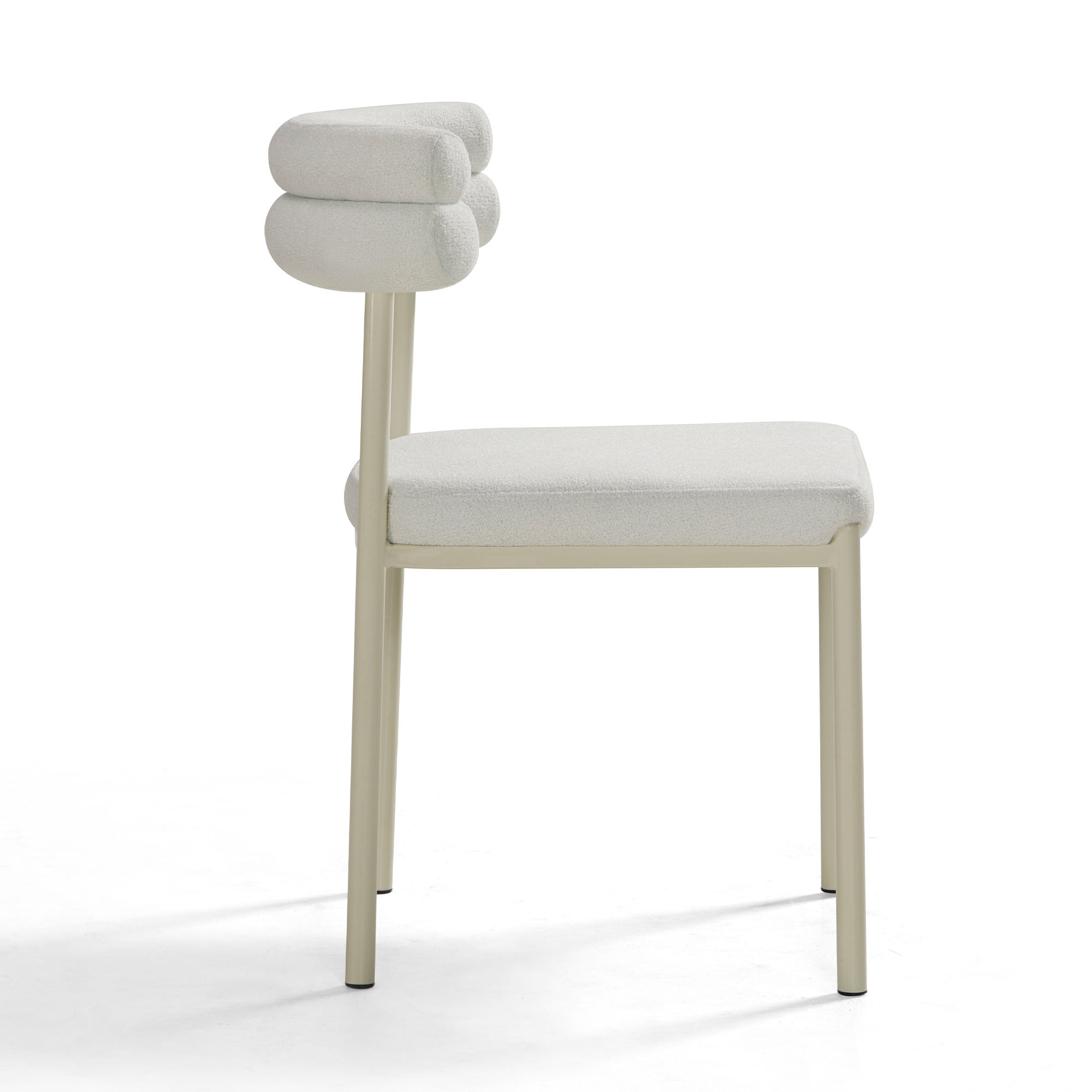 Aludra Sherpa Fleece Dining Chair – White - Image 3
