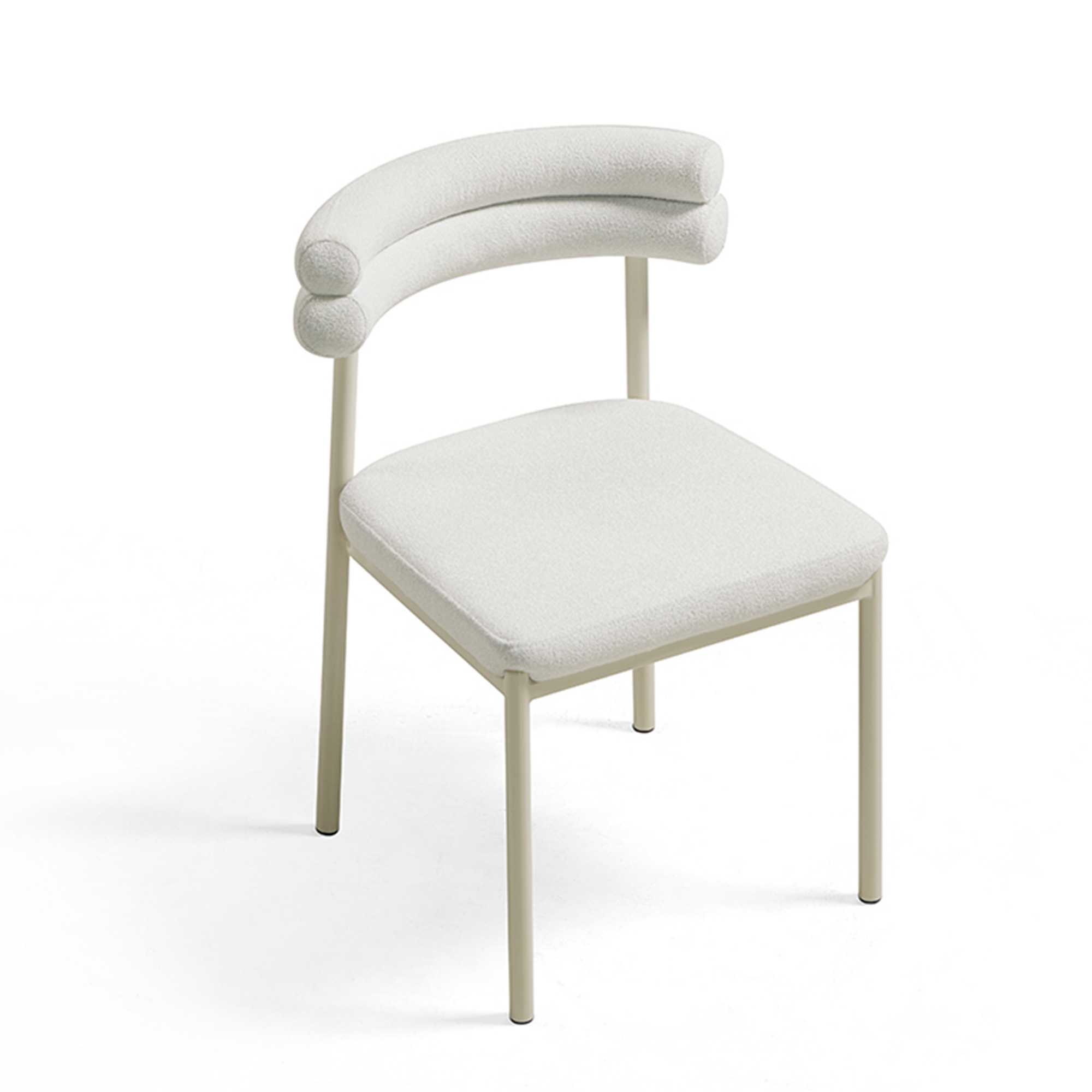 Aludra Sherpa Fleece Dining Chair – White - Image 5