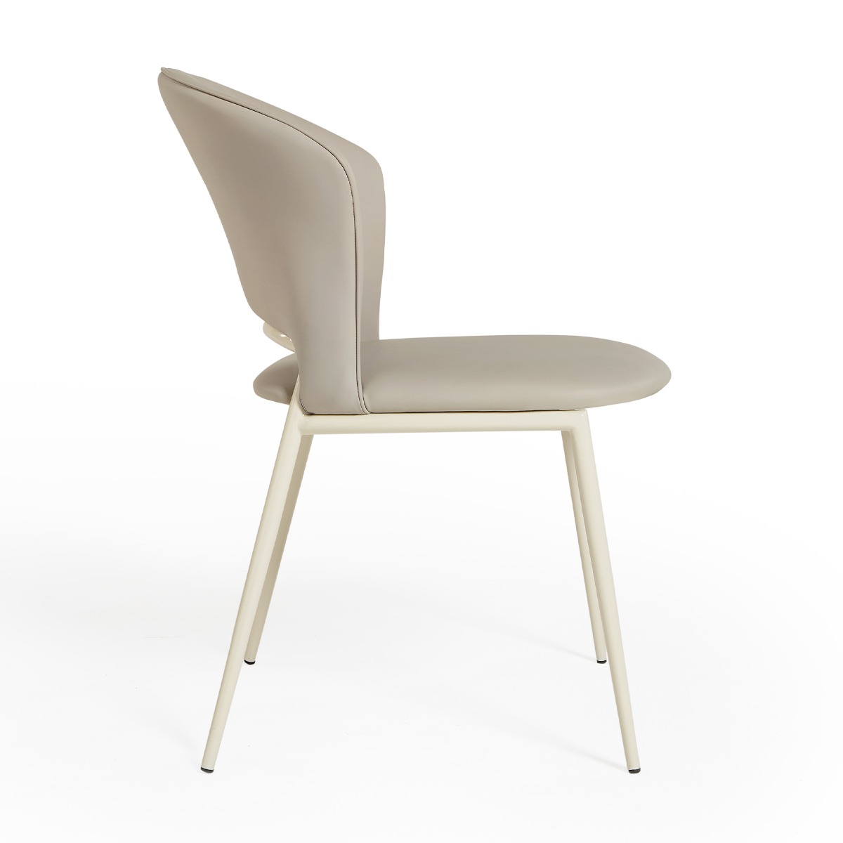 Anja Faux Leather Dining Chair – Taupe - Image 2