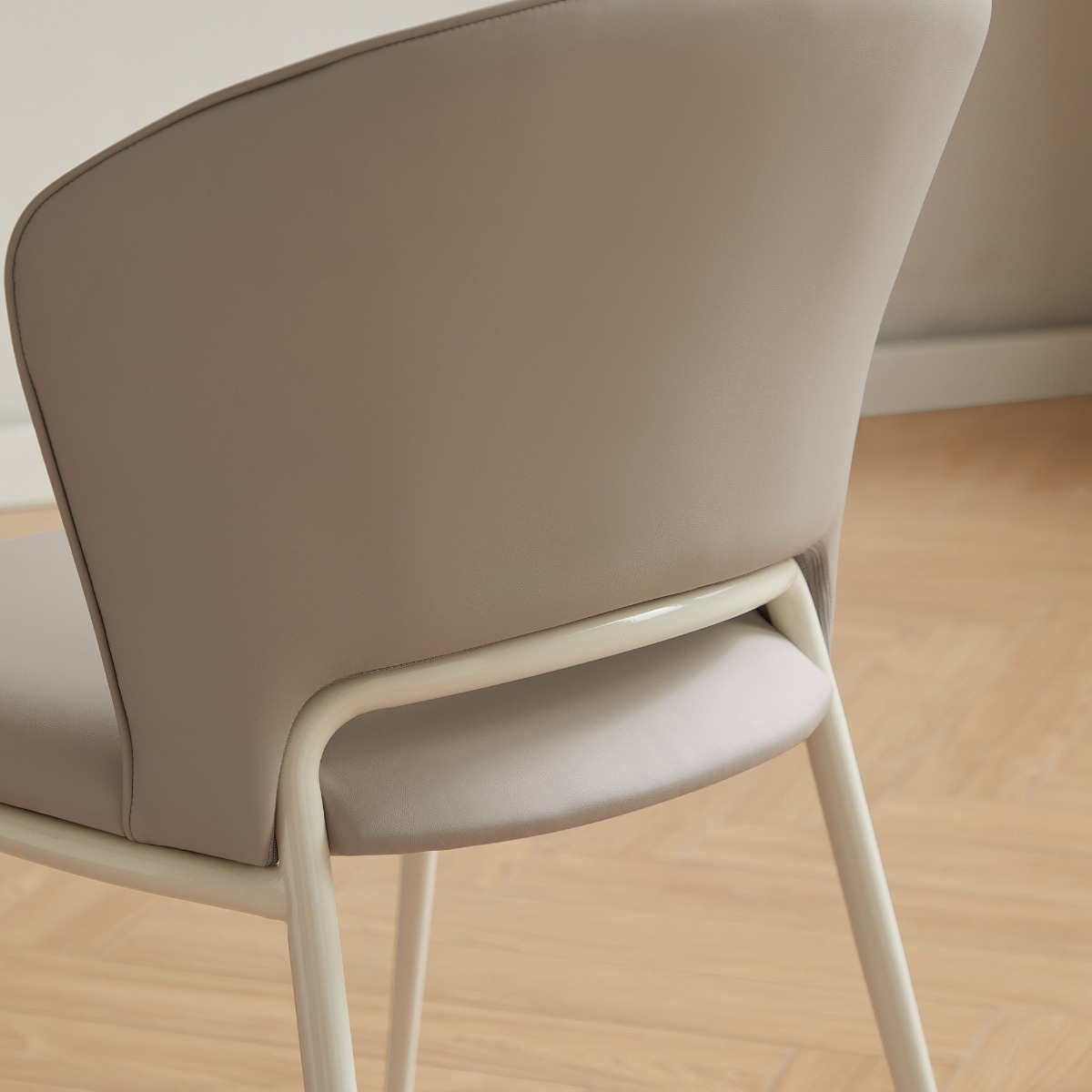 Anja Faux Leather Dining Chair – Taupe - Image 4
