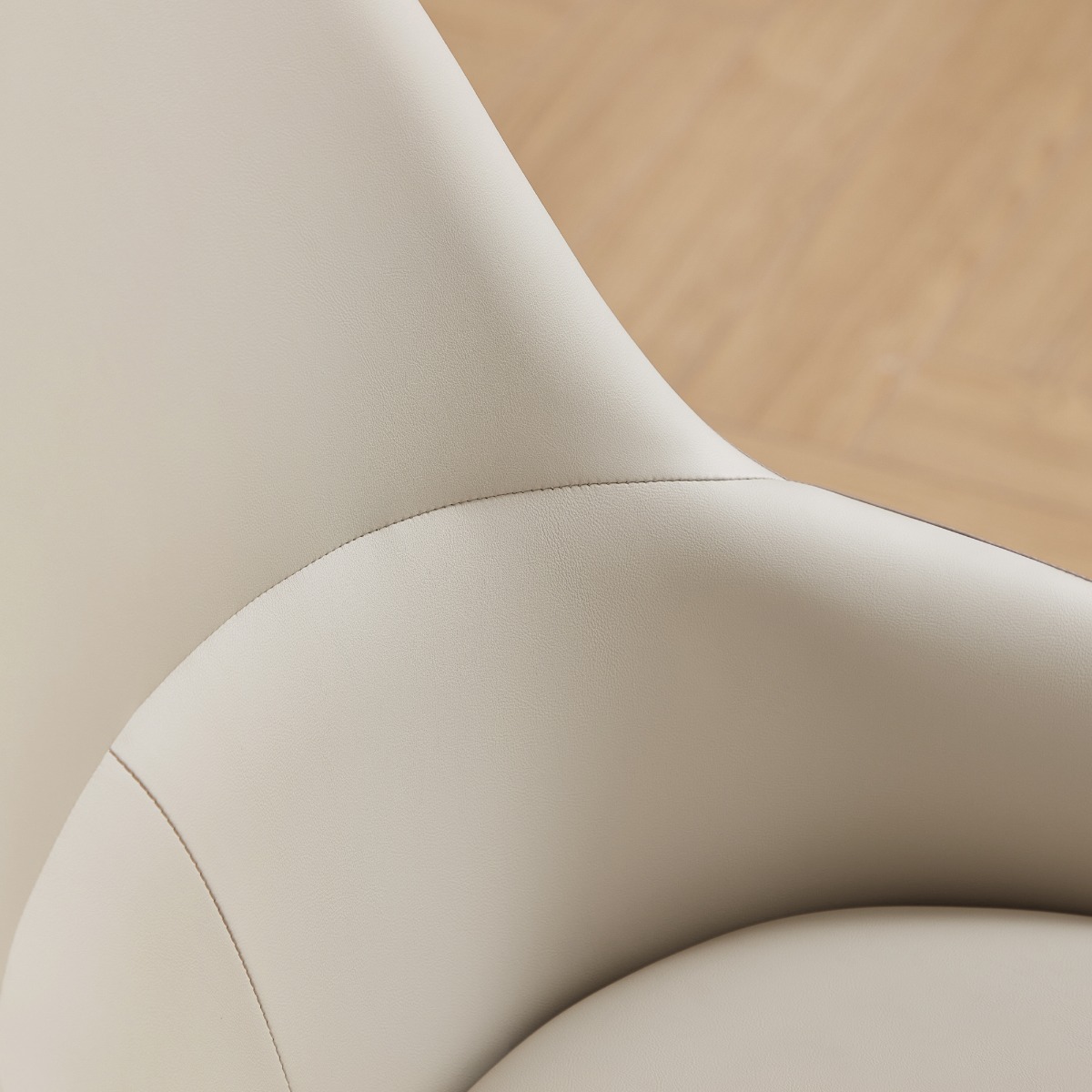 Anja Faux Leather Dining Chair – Taupe - Image 5
