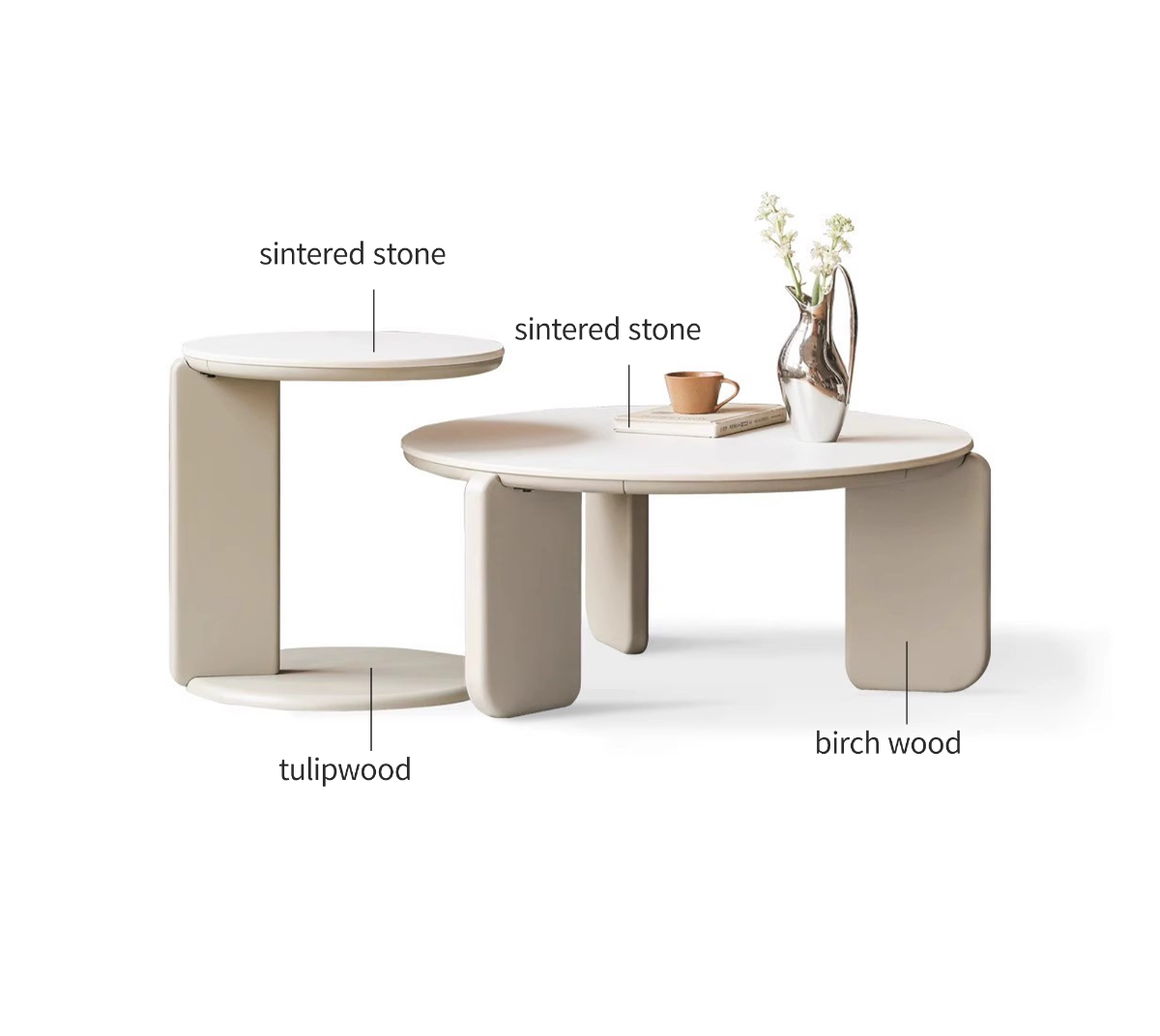 Pallavi Sintered Stone Nesting Coffee Table Set - Image 5