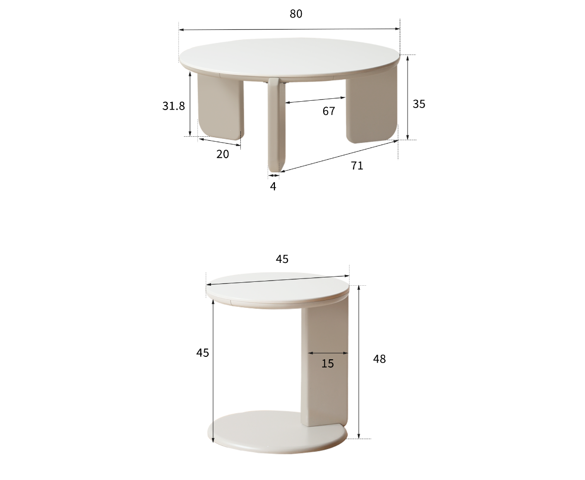 Pallavi Sintered Stone Nesting Coffee Table Set - Image 4