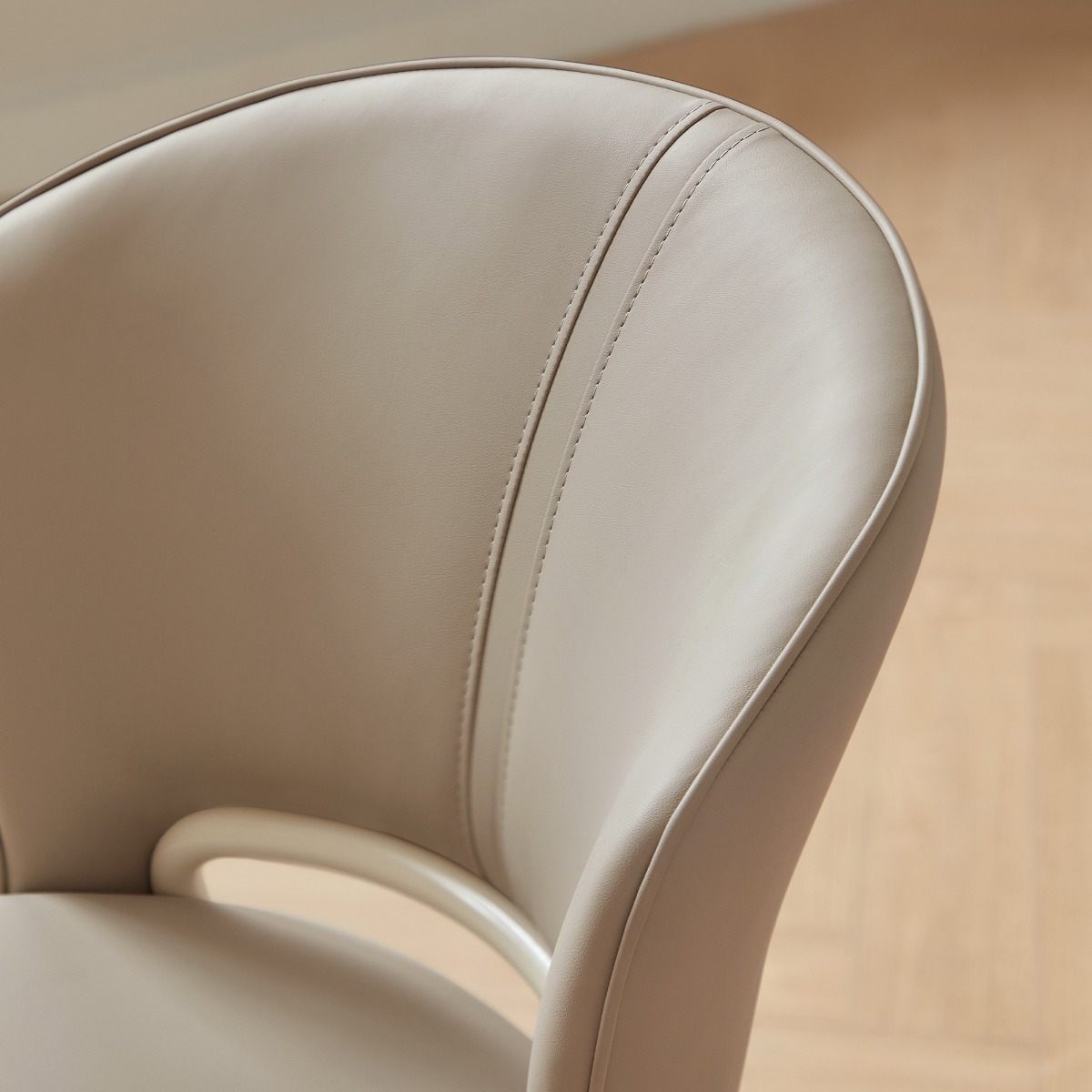 Anja Faux Leather Dining Chair – Taupe - Image 3