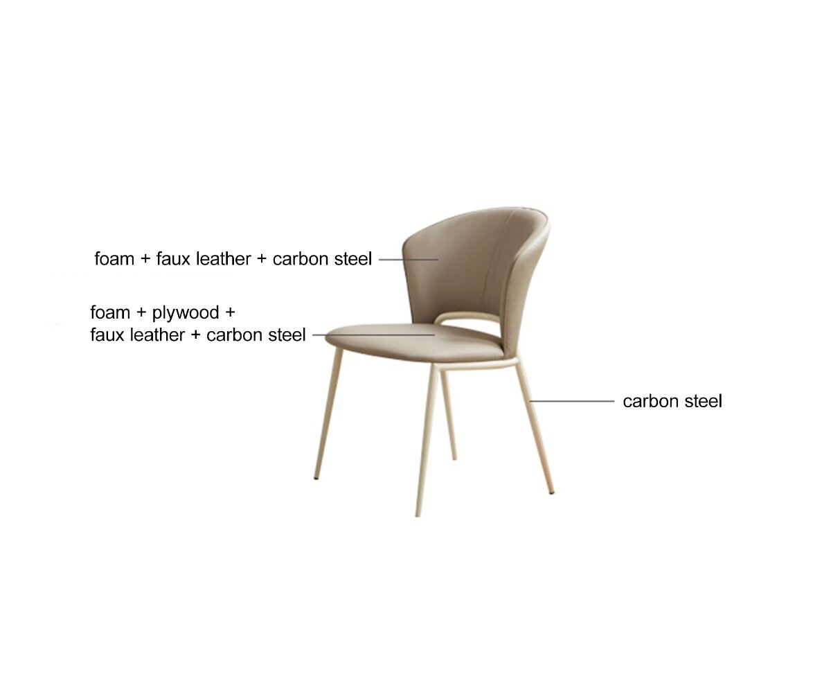 Anja Faux Leather Dining Chair – Taupe - Image 7